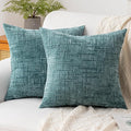 Decorative Throw Pillow Covers 20x20 Inch Set of 2, Soft Solid Farmhouse by ZSkogur