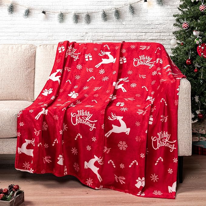 PAVILIA Premium Christmas Sherpa Throw Blanket | Christmas Decoration Gift - Image 2