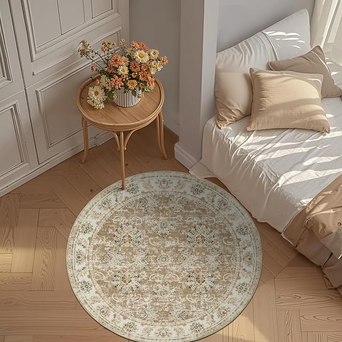 jinchan Fiora Round Rug 5ft Area Rug - Image 2