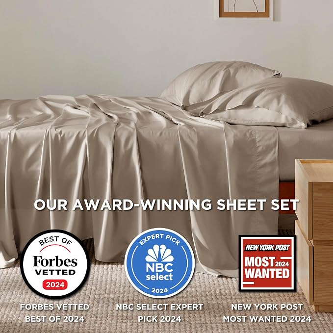 Bedsure California King Sheet Sets, Cooling Sheets, Rayon Derived from Bamboo - Image 2