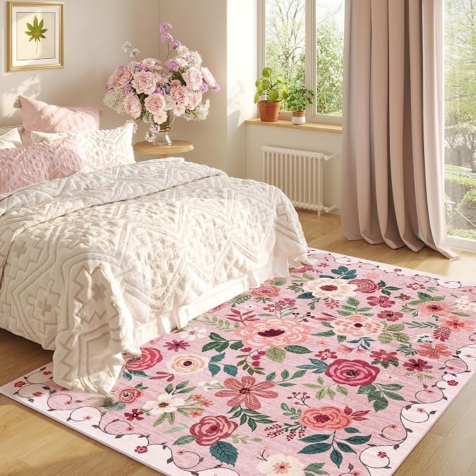 DUKINO 8x10 Area Rug, Floral Rugs - Image 7