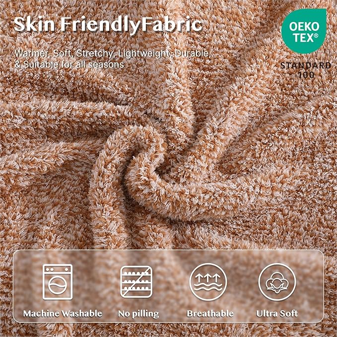 WRENSONGE Throw Blanket Cationic Dyeing Burnt Orange Soft Cozy Fluffy Warm Hand - Image 5
