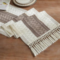 ZeeMart Macrame Style Bicolor Stitching Table Runner, 14 x 90 Inch Cocoa by ZEEMARTONLINE
