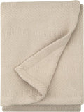 Sticky Toffee Cotton Throw Blanket, 60 x 50 Inch, Tan Beige Herringbone Weave by StickyToffee