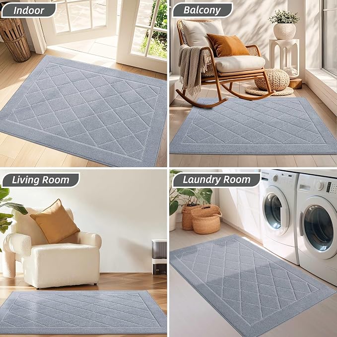 BEQHAUSE Dirt Trapper Door Mat 24" x 36", Doormat Non-Slip Entryway Rugs - Image 8