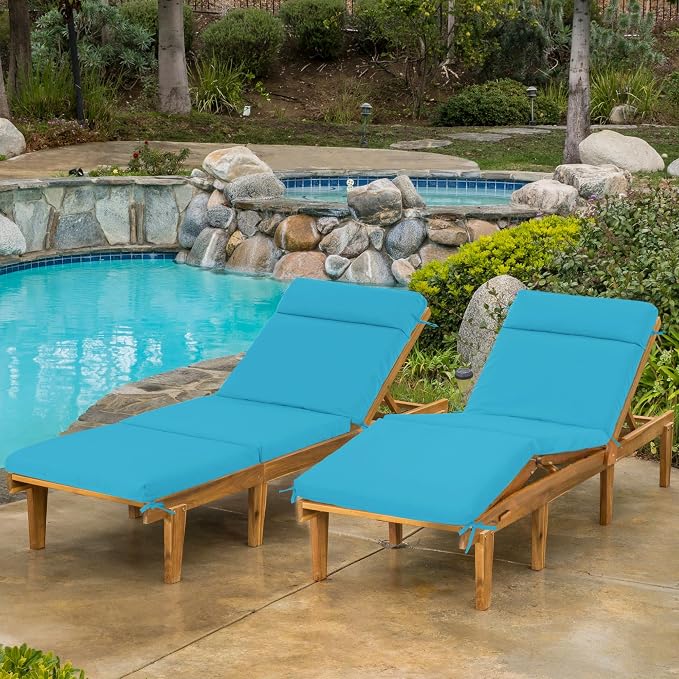Chaise Lounge Cushion 80x26x3 Inch – Set of 2 Outdoor Lounge Chair Cushions - Image 3