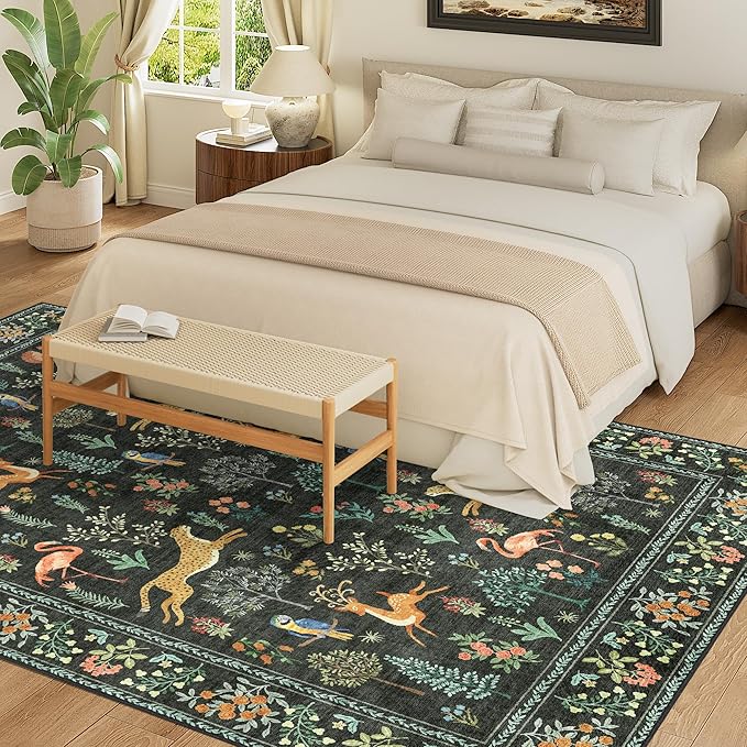 DUKINO 5x7 Rug, Washable Animal Living Room Rug - Image 3