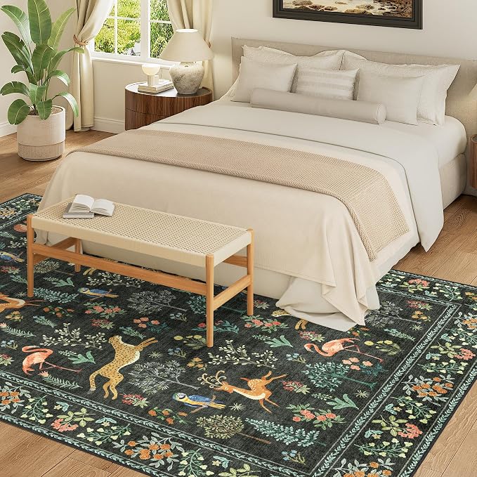 DUKINO 6x9 Rug, Washable Animal Living Room Rug - Image 3