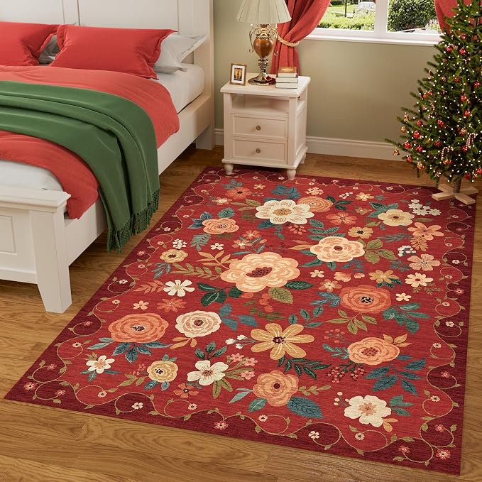 DUKINO 8x10 Area Rug, Floral Rugs - Image 3