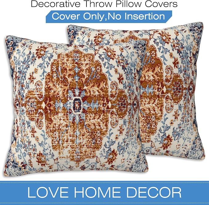 Ethnic Boho Throw Pillow Covers Set of 2 Rug Boho Style Ethnic Design Pillow - Image 3