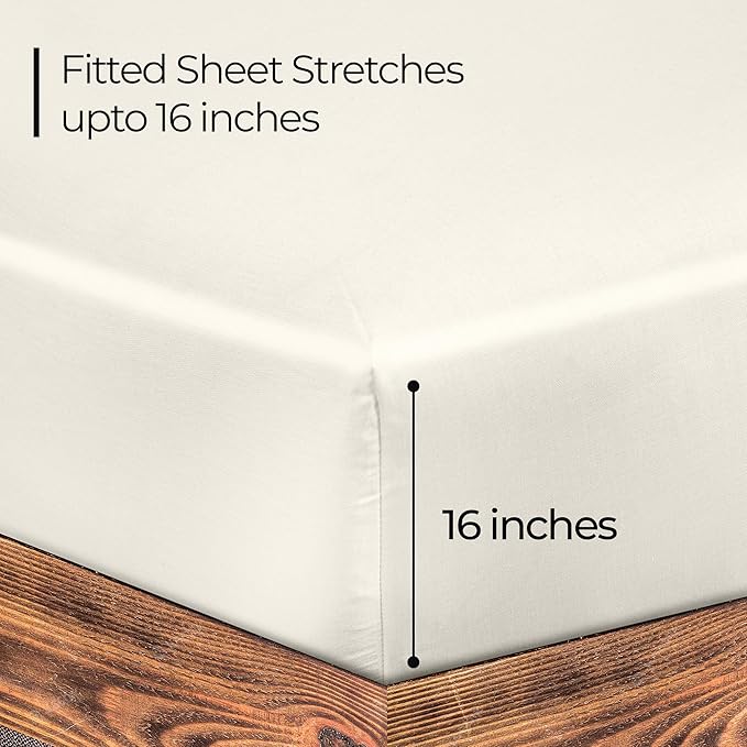 ROYALE LINENS 300 Thread Count 100% Long Staple Combed Cotton Fitted Sheet Twin - Image 2