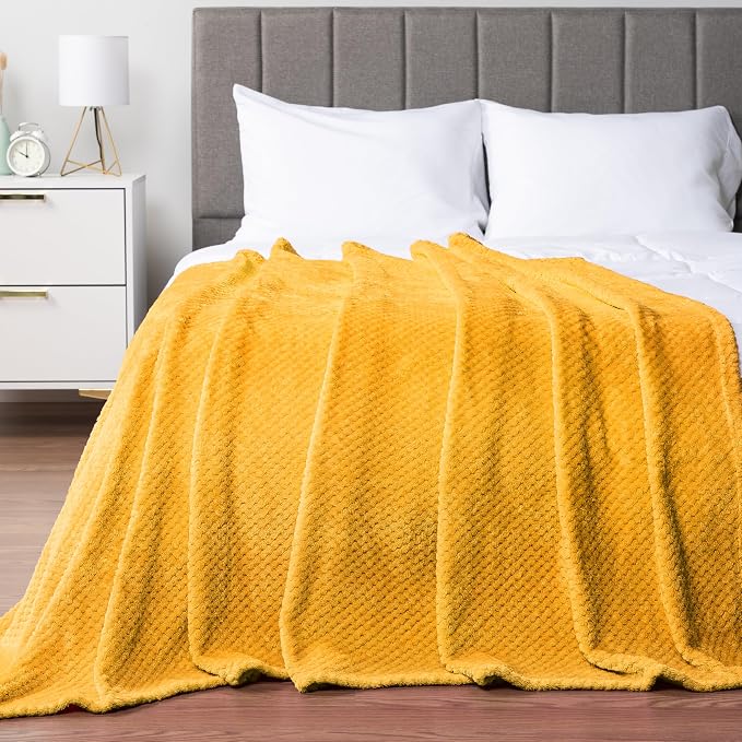 PAVILIA Mustard Yellow Throw Blanket - Image 5