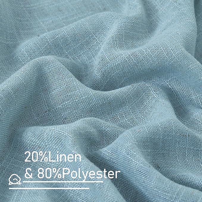 LAMIT Linen Curtains for Living Room 84 inch Length 2 Panels, Light Filtering - Image 2