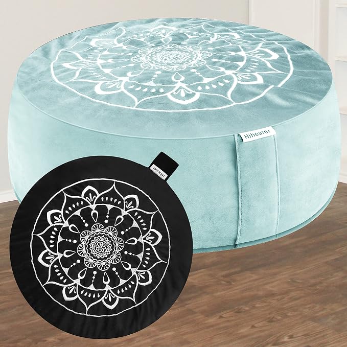 Hihealer Meditation Cushion, Traditional Tibetan Meditation Pillow Velvet Cover by HIhealer