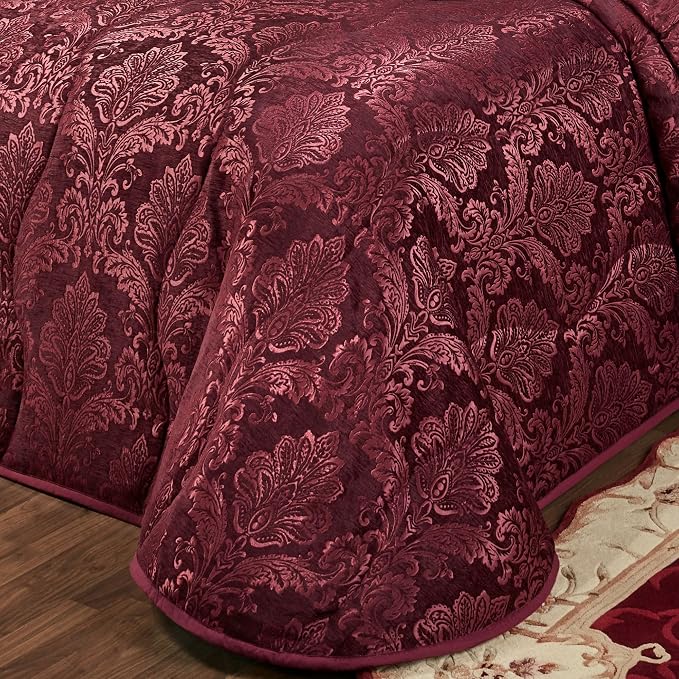 Touch of Class Camelot Luxury Bedding | Robust Burgundy | Matte Satin Damask | - Image 4