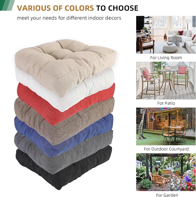 RACE LEAF 19" x 19" Patio Chair Cushions Beige - Image 6