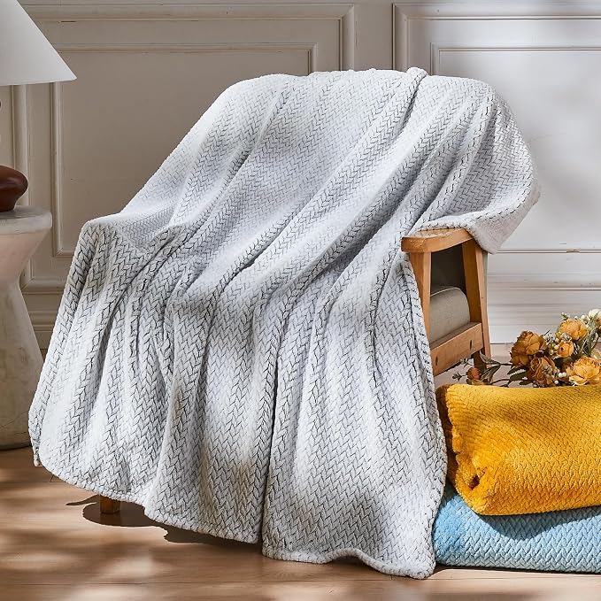 NEWCOSPLAY Super Soft Throw Blanket Frosty Dark Grey Premium Silky Flannel by NEWCOSPLAY