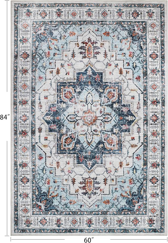zesthome Washable Rug 5x7 Area Rugs, Stain Resistant Rugs - Image 2