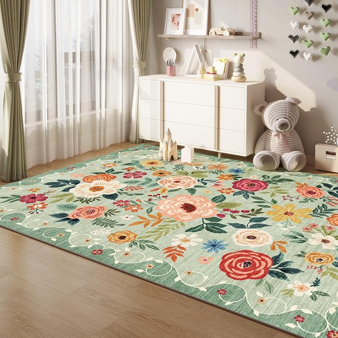 DUKINO 5x7 Area Rug, Floral Rugs - Image 6