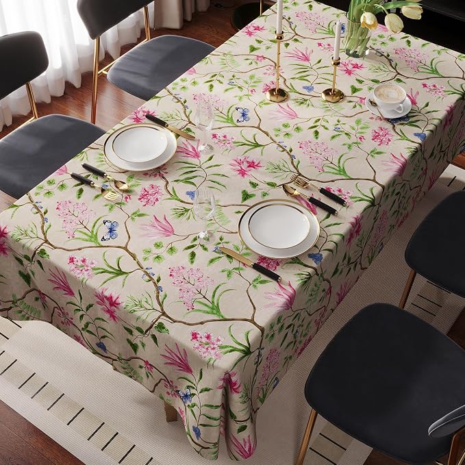 Square Table Cloth, 100% Waterproof Tablecloth Oil Proof Spill Proof Vinyl - Image 8