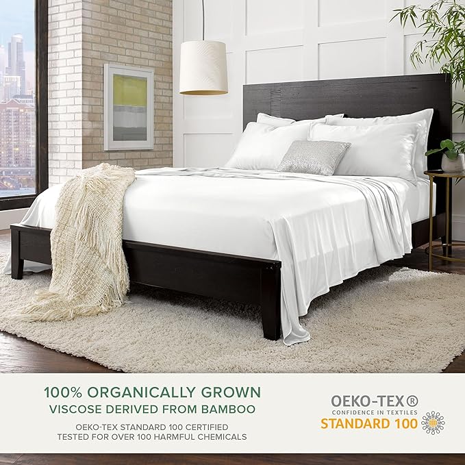Pure Bamboo Full Sheets, Genuine 100% Organic Viscose Derived from Bamboo Bed - Image 2