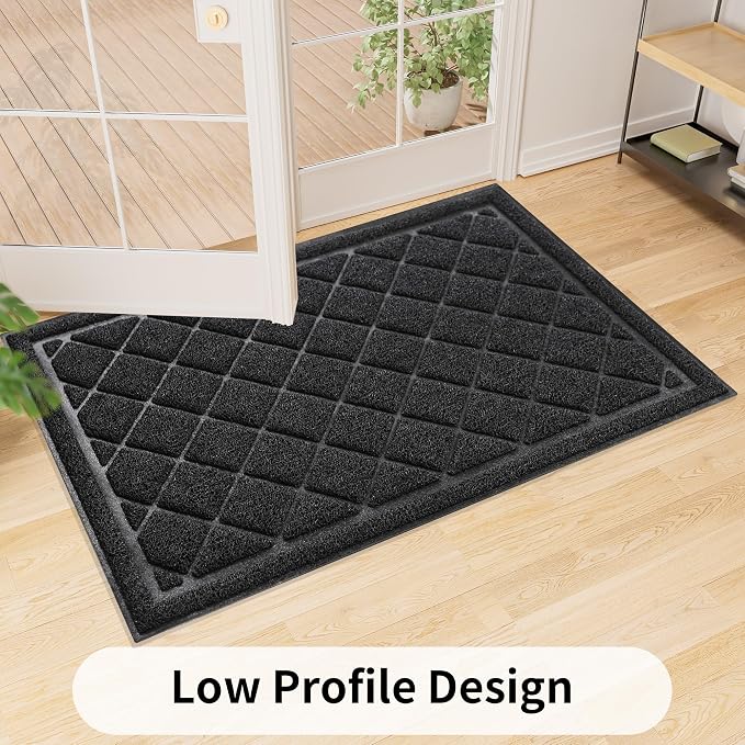 Front Door Mat Indoor Outdoor, Heavy Duty Low Profile Entrance Rug - Image 3