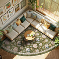 jinchan Elora Floral Corner Rug by JINCHAN