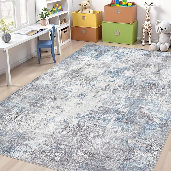 Washable 9X12 Area Rug: Modern Abstract Soft Non-Slip Indoor Rugs Home Decor - Image 7