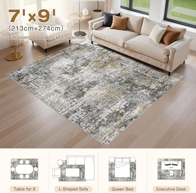 Abstract Living Room Rug 7x9 - Image 2