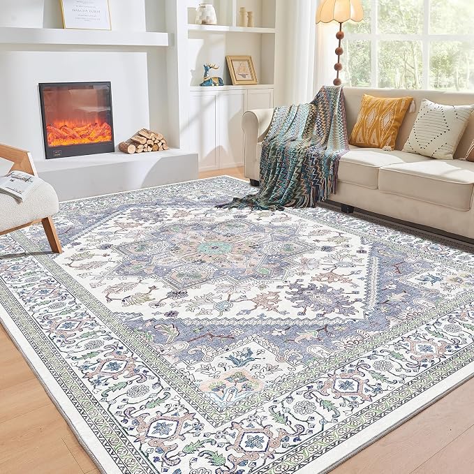 OPPODREAM Thin Area Rugs 9x12 Living Room, Washable Rugs 9x12 by OPPODREAM