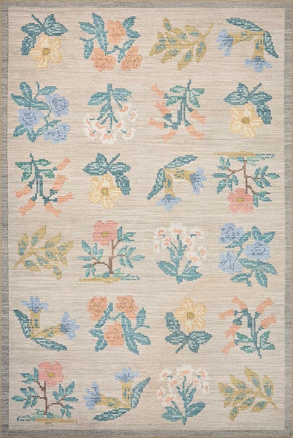 Loloi Rifle Paper Co. Rosa Collection RSA-03 Cream 3'-9" x 5'-6" Accent Rug - Image 2