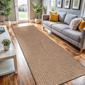 Easy Jute Runner Rug 2x7 Indoor Outdoor Natural Rugs Solid Fiber Rug Woven Area by LenaRug