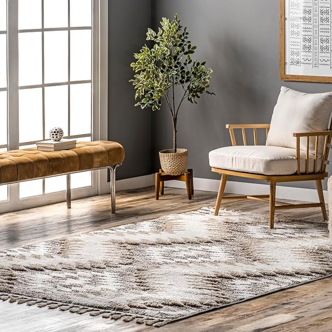 nuLOOM Adelade Beige/Ivory, Southwestern, Soft and Cozy, High Traffic, Stain by nuLOOM