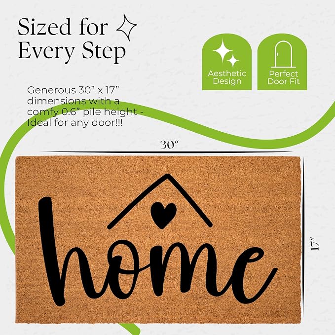Coir Door Mats 17" X 30", Non-Slip Sturdy, PVC Backed Heavy Duty, A Home Made - Image 6