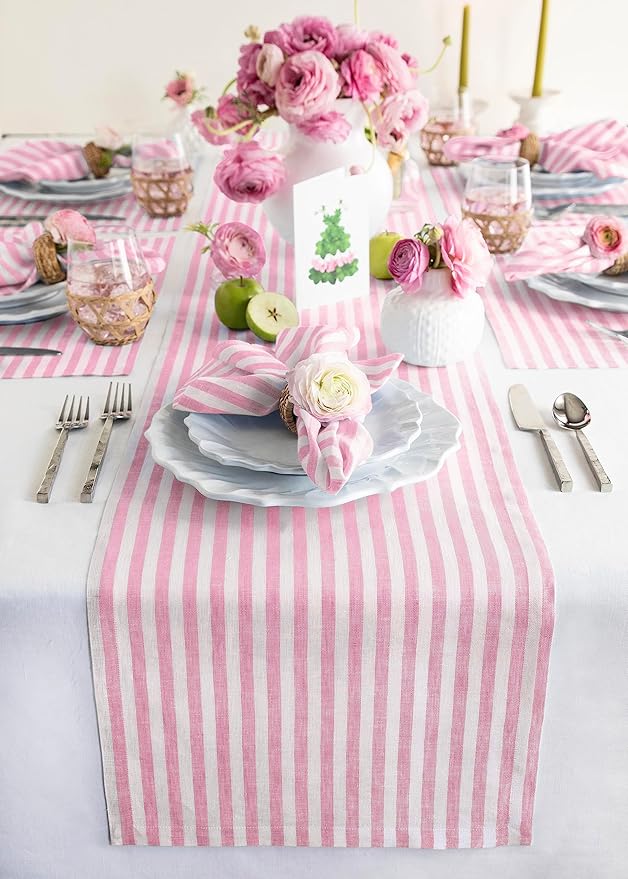 Solino Home Striped Linen Table Runner 60 Inches by SolinoHome