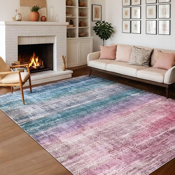 Kokia Abstract Area Rugs 8x10 Bedroom Soft Living Room Rugs Washable Distressed - Image 6