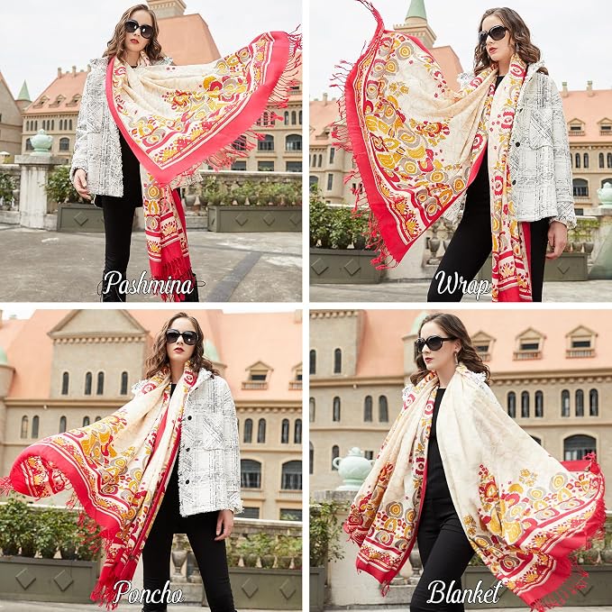 DANA XU 100% Merino Wool Pashmina Shawl - Image 5