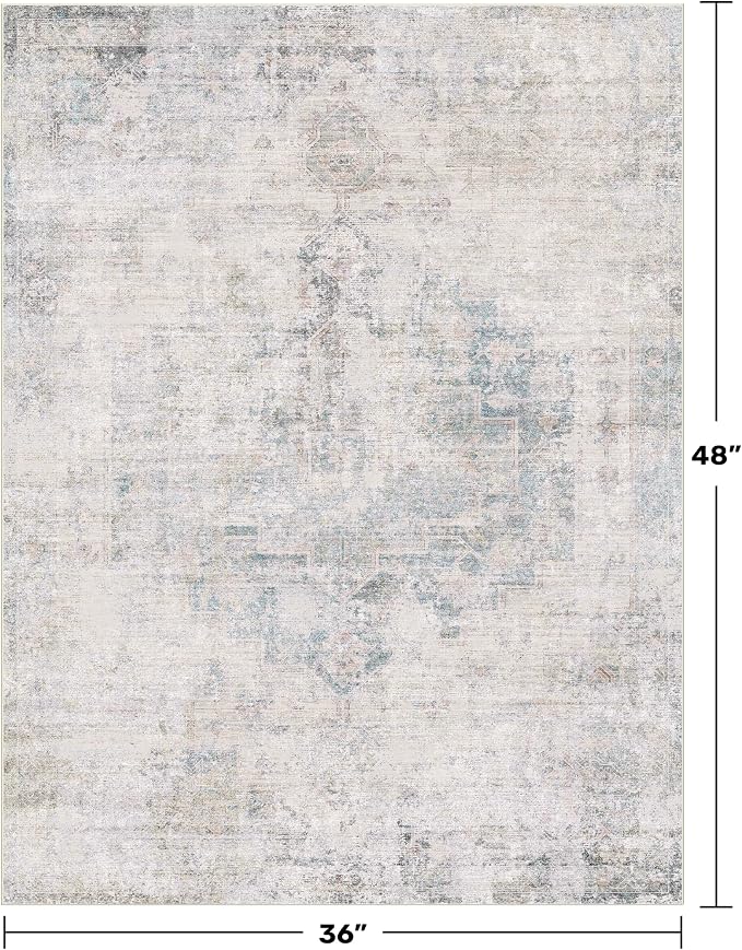 Washable Light Blue Rugs for Entryway Indoor - Image 2