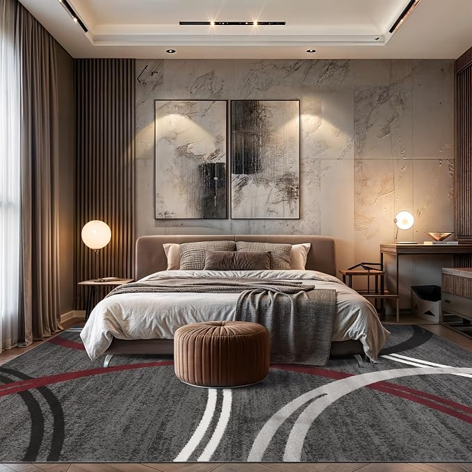Rugshop Modern Wavy Circles Design Non-Shedding Area Rug, Carpet - Image 9