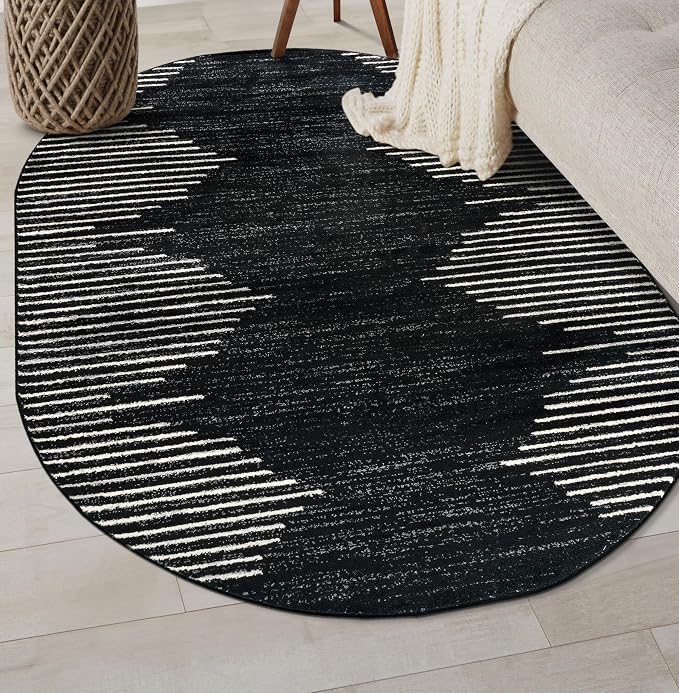 Rugshop Bohemian Stripe Stain Resistant High Traffic Living Room Kitchen - Image 8