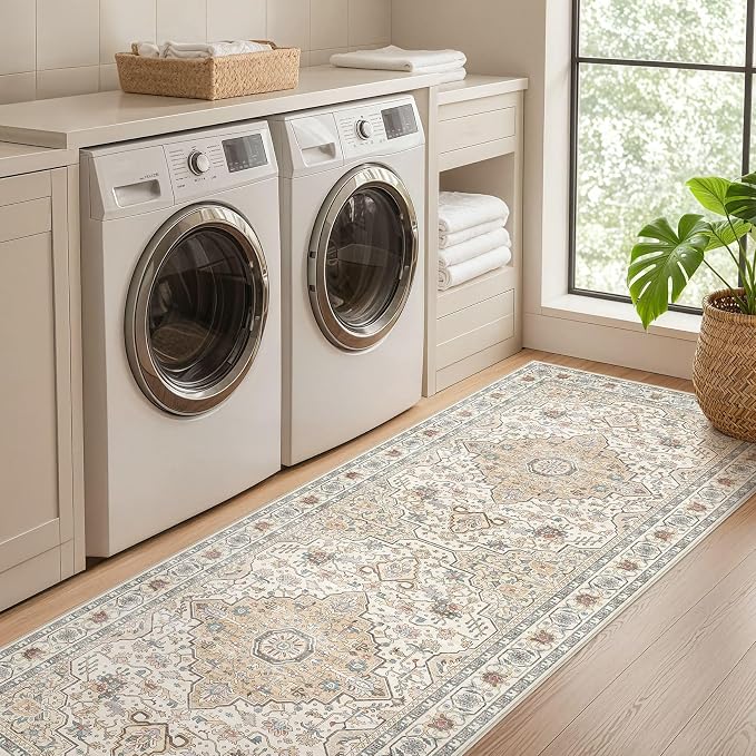 Runner Rug Kitchen Washable Rugs: 3x8 Non-Slip Boho Soft Vintage Stain - Image 4