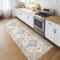 Runner Rug Kitchen Washable Rugs: 3x10 Non-Slip Boho Vintage Distressed Stain by LOONGRUG