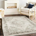 Area Rug 5'x7' Washable Rug Floral Khaki Traditional Floor Cover Thin Retro by CHAMPLANT