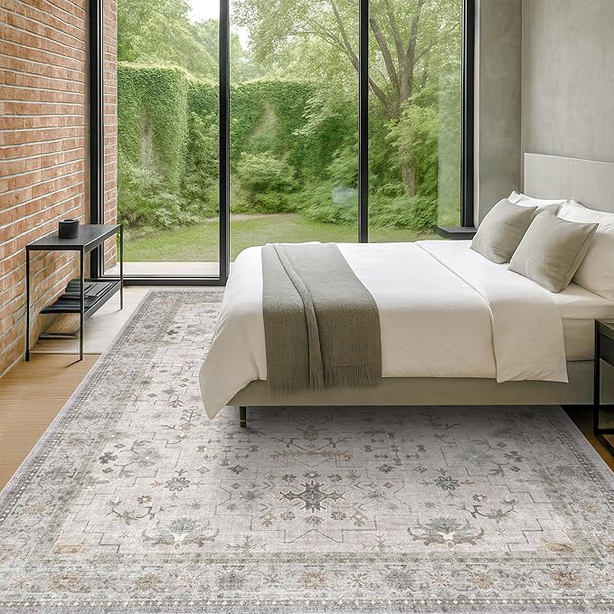 Boho Light Grey Living Room Rug 10x12 - Image 3