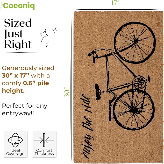 Coir Door Mats 17" X 30", Non-Slip Sturdy, PVC Backed Heavy Duty, Enjoy The - Image 6