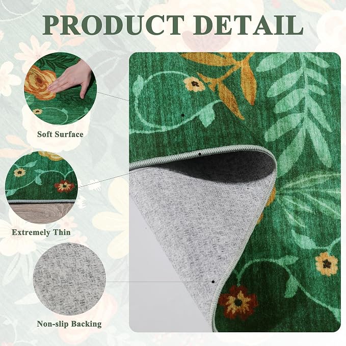 DUKINO Runner Rug, 2x10 Kitchen Hallway Carpet, Washable - Image 5
