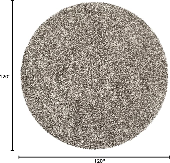 SAFAVIEH Milan Shag Collection 10' Round Grey SG180 Solid Non-Shedding Living - Image 2