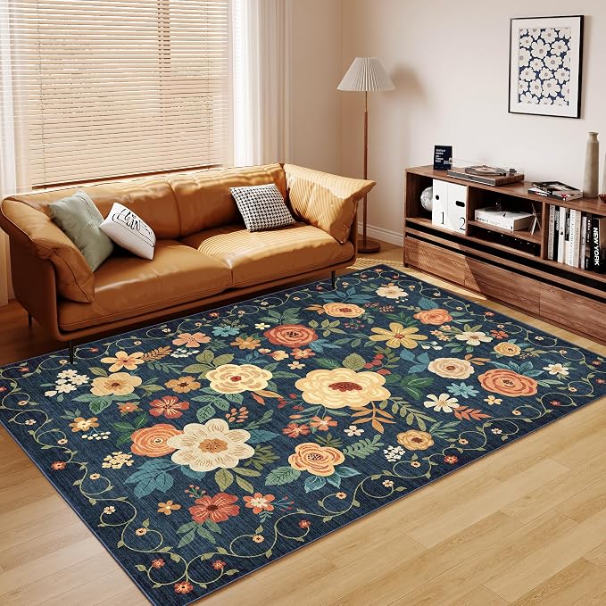 DUKINO 5x7 Area Rug, Floral Rugs - Image 8