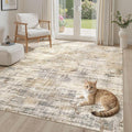 Area Rug for Living Room: 5x7 Washable Neutral Abstract Modern Soft Rugs Non by UERMEI