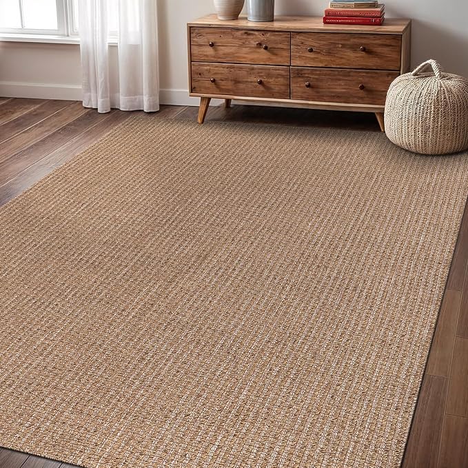 Easy Jute Rug 4x6 Indoor Outdoor Natural Rugs Solid Fiber Rug Woven Area Rug - Image 3